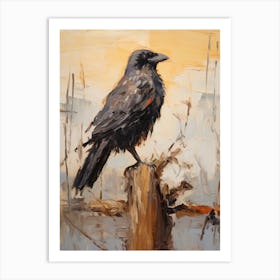 Bird Painting Raven 2 Art Print