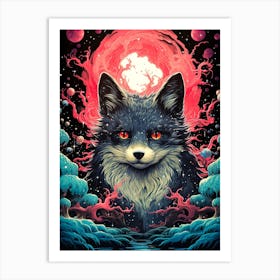 Devil Fox Japanese Style Art Print