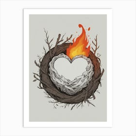 Heart Of Fire 1 Art Print