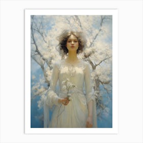 Woman In White 1 Art Print