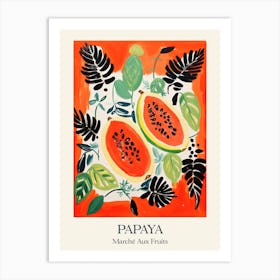 Marche Aux Fruits Papaya Fruit Summer Illustration 4 Art Print