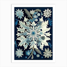 Individual, Snowflakes, Vintage Botanical 2 Art Print