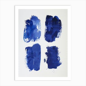 Blue Brushstrokes Art Print