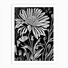 Indian Blanket Wildflower Linocut 2 Art Print