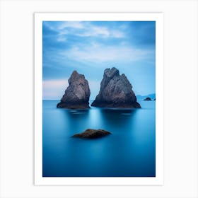 Two Rock Formations At Dusk Art Print