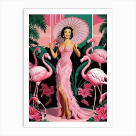 Pink Flamingos Art Print