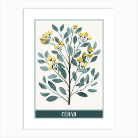 Cedar Tree Flat Illustration 5 Poster Art Print