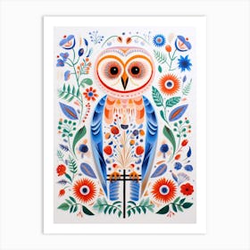 Scandinavian Bird Illustration Barn Owl 1 Art Print