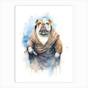 Bulldog Dog As A Jedi 2 Art Print