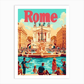 Aihrgdesign A 1970s Inspired Travel Poster For Rome 1 Art Print