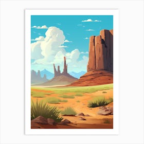 Desert Landscape Vector Illustration 2 Art Print