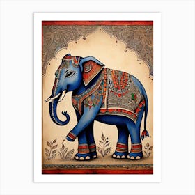 Default Traditional Madhubani Style Painting Of An Elephant On 1 Art Print