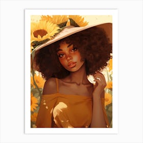 Sunflower Girl 4 Art Print