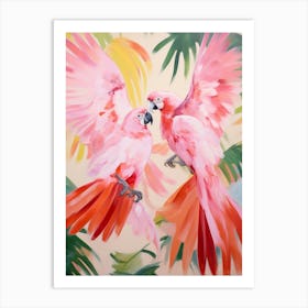 Pink Ethereal Bird Painting Macaw 4 Art Print