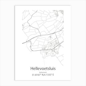 Hellevoetsluis,Netherlands Minimalist Map Art Print