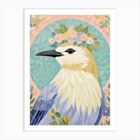 Floral Crown Bird Art Print