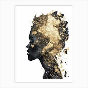 Portrait Of African Woman With Gold Dust Art Print