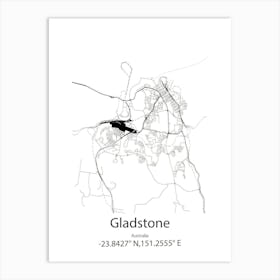 Gladstone,Australia Minimalist Map Art Print