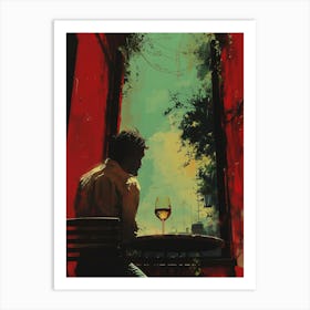 Man With A Glass Of Wine Art Print