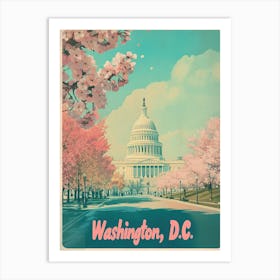 Aihrgdesign A Classic 1960s Travel Poster For Washington DC 3 Art Print