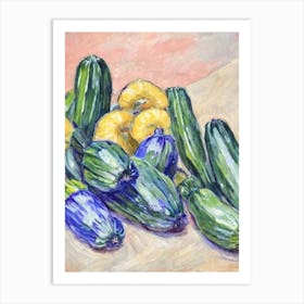 Zucchini Fauvist vegetable Art Print