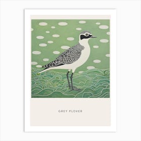 Ohara Koson Inspired Bird Painting Grey Plover 3 Poster Art Print