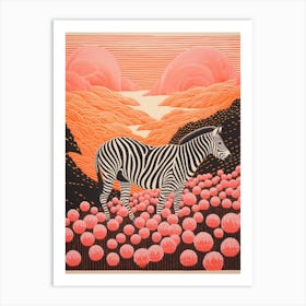 Zebra Line Illustration 1 Art Print