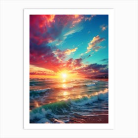 Sunset On The Beach 1 Art Print