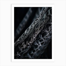 An Up Close View Of An Intricate Lace Texture Detailing The Fine Mesh Of Interwoven Fibers Contras (1) 2 Art Print