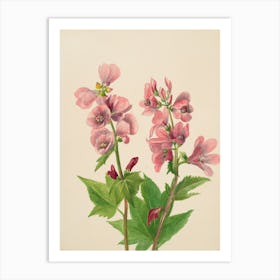 Two Pink Flowers Art Print