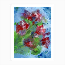 Blooming Democracy No. 1 Red White Blue Art Print