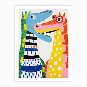 Colourful Kids Animal Art Crocodile Art Print