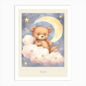 Sleeping Baby Bear Cub 4 Nursery Poster Art Print