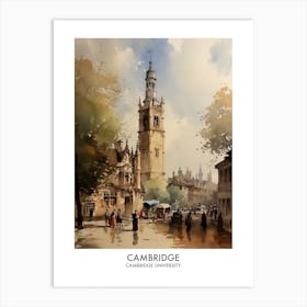 Cambridge University 3 Watercolor Travel Poster Art Print