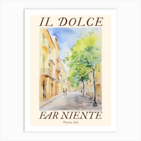 Il Dolce Far Niente Pescara, Italy Watercolour Streets 1 Poster Art Print