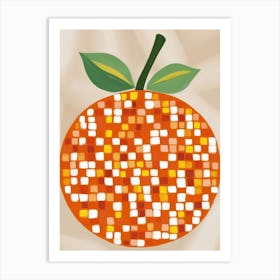 Orange Mosaic 8 Art Print