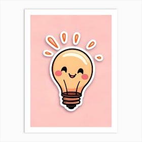 Kawaii Light Bulb 1 Art Print