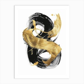 Gold And Black Letter S Canvas Print Art Print