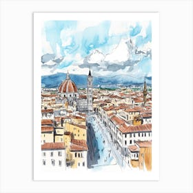 Watercolor Sketch Of Florence Art Print