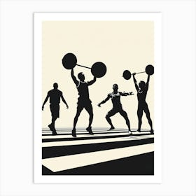 Silhouettes Of Athletes Art Print