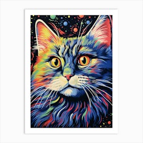 Quantum Purrx, Psychedelic Cats series Art Print