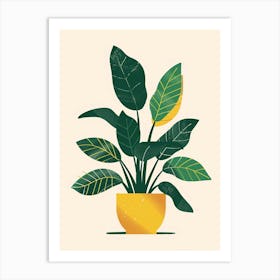 Prayer Plant Minimalist Illustration 1 Art Print