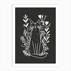 Munchkin Cat Minimalist Illustration 2 Art Print