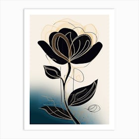 Line Art Tulips Flowers Illustration Neutral 16 Art Print