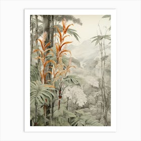 Vintage Jungle Botanical Illustration Heliconia 4 Art Print