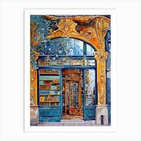 Budapest Book Nook Bookshop 4 Art Print