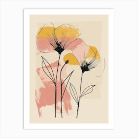 Anchorage Flower Market Boho Minimalist Style Art Print