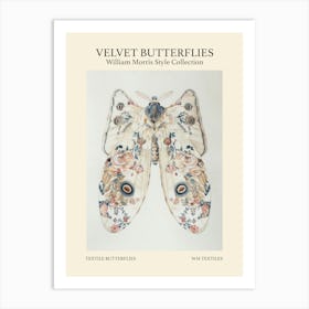Velvet Butterflies Collection Textile Butterflies William Morris Style 9 Art Print