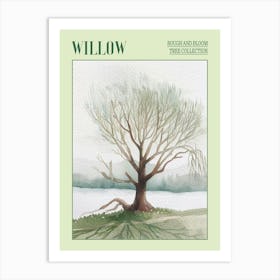 Willow Tree Atmospheric Watercolour Painting 5 Poster Art Print
