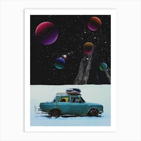 Bubbles World Collage Art Art Print